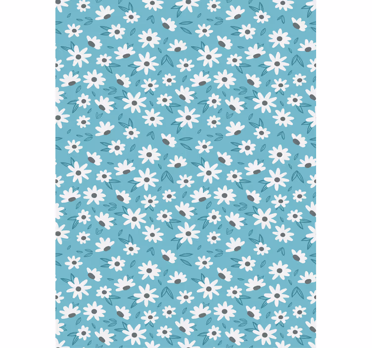 Papel tapiz comedor motivo floral de margaritas - TenVinilo