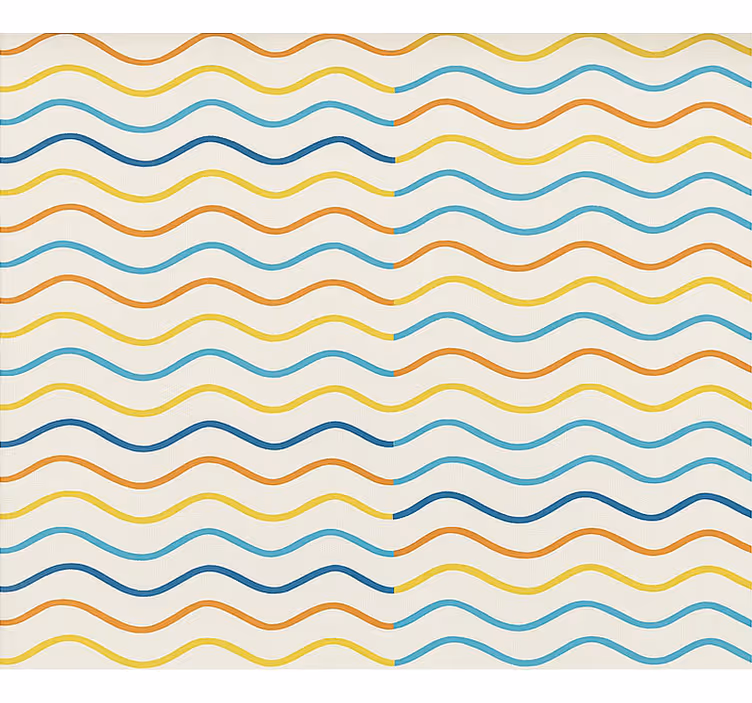 Papel tapiz juvenil líneas onduladas de colores - TenVinilo