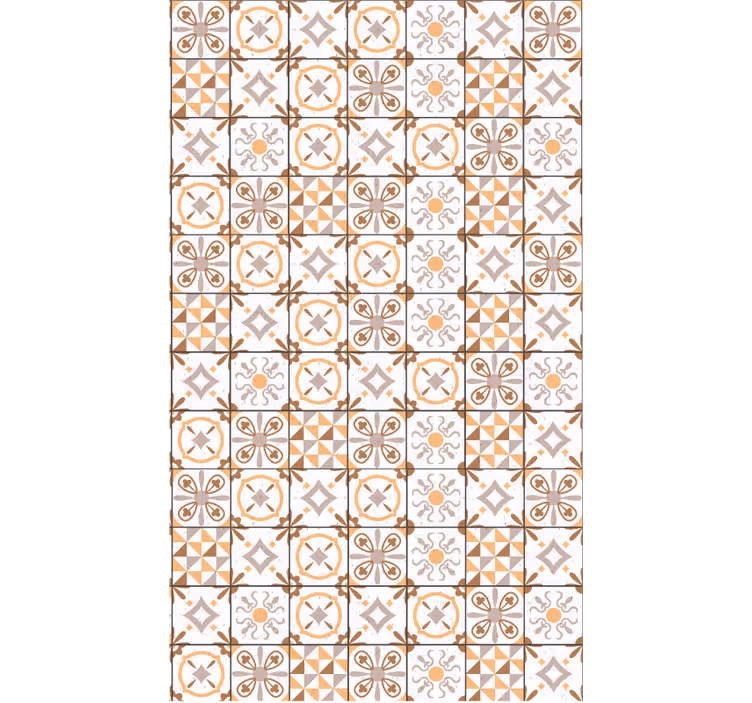 Papel tapiz cocina alfombra vinílica cuadros marrones - TenVinilo