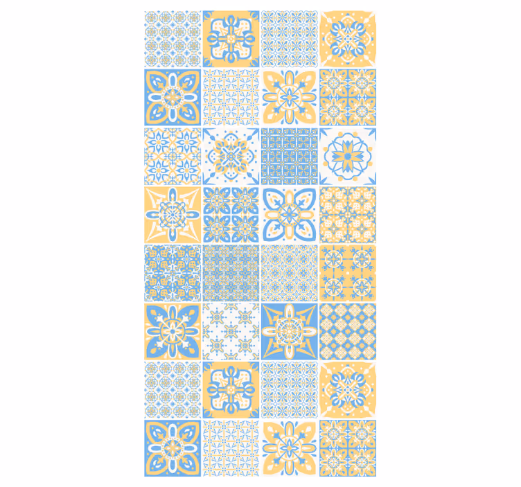 Papel tapiz cocina azulejos portugueses mix - TenVinilo