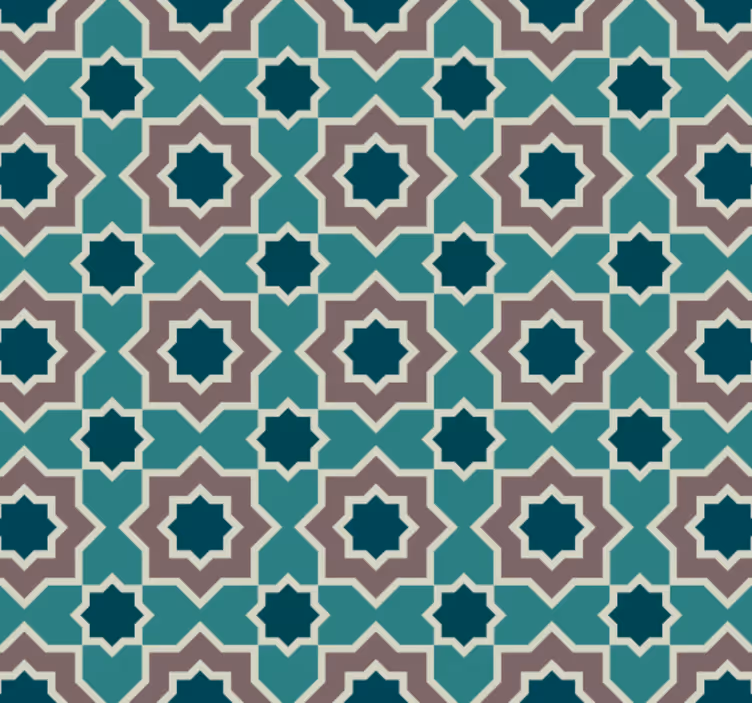 Papel tapiz cocina formas turquesa y verdes - TenVinilo