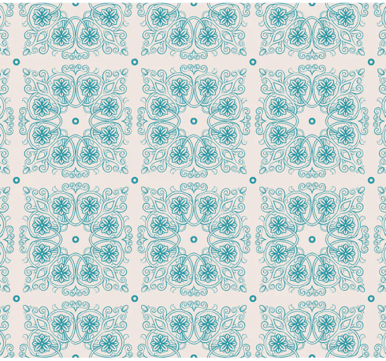 Papel tapiz cocina azulejos turquesa - TenVinilo