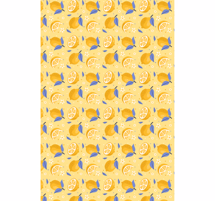 Papel tapiz cocina diseño de limones alegres - TenVinilo