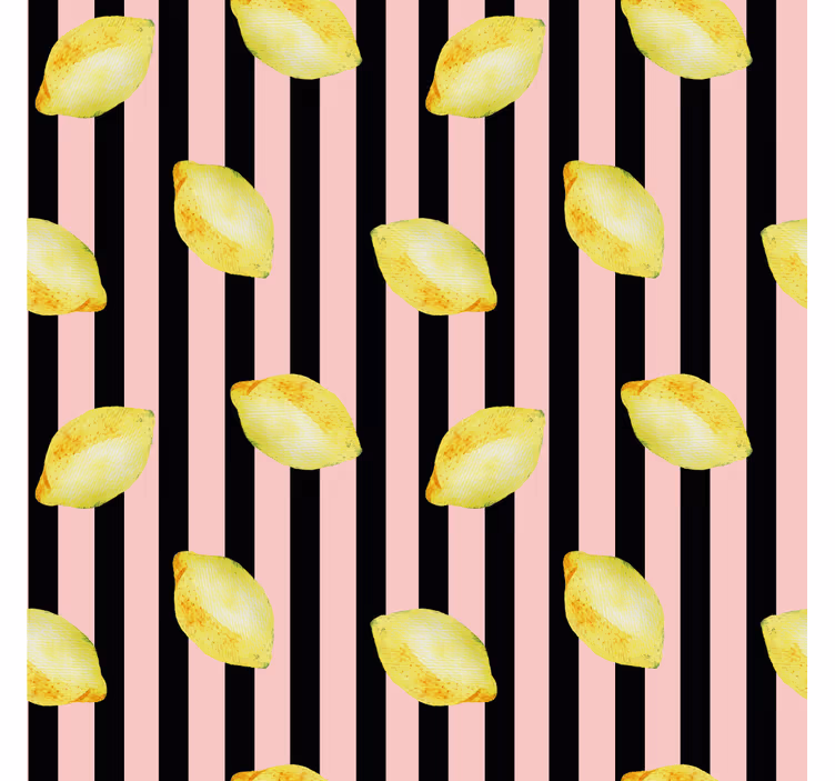 Papel tapiz cocina patrón de limones vibrantes - TenVinilo