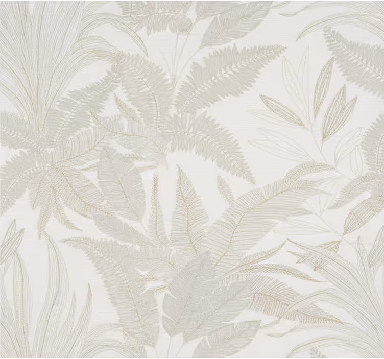 Papel tapiz recámara matrimonial mural botánico beige - TenVinilo