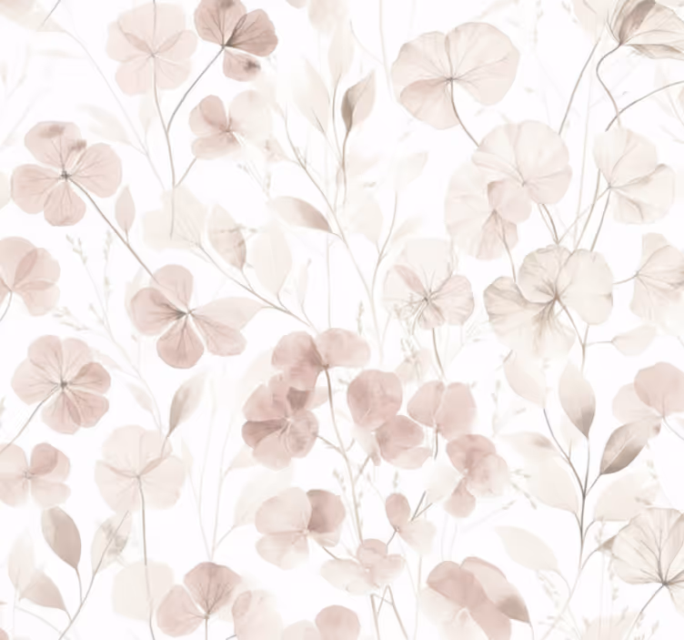 Papel tapiz para sala pétalos presionados acuarela - TenVinilo