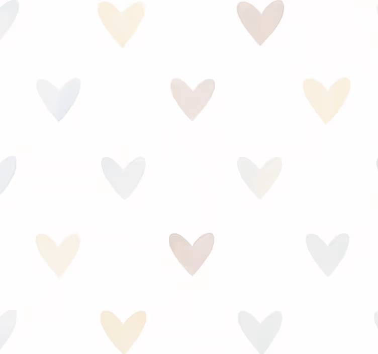 Papel tapiz recámara matrimonial corazones acuarelados pastel - TenVinilo
