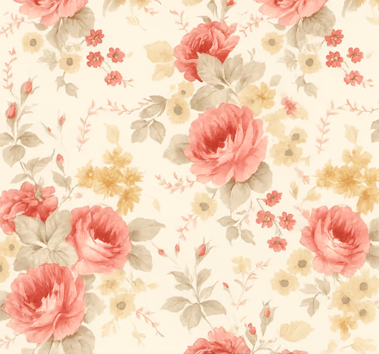 Papel tapiz recámara matrimonial diseño floral romántico - TenVinilo