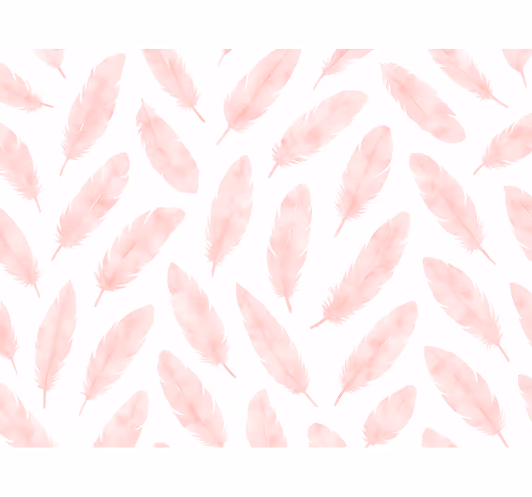 Papel tapiz recámara matrimonial patrón de plumas rosas - TenVinilo