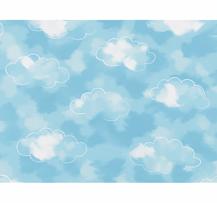 Papel tapiz infantil nubes suaves para niños - TenVinilo