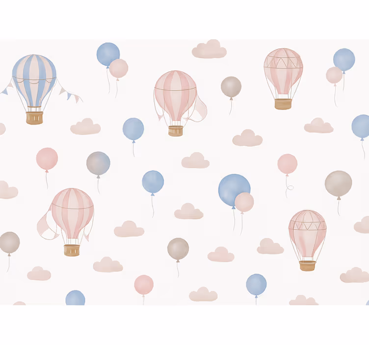 Papel tapiz bebé globos de sueño pastel - TenVinilo