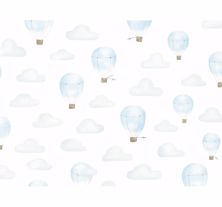 Papel tapiz infantil nubes acuareladas azules - TenVinilo