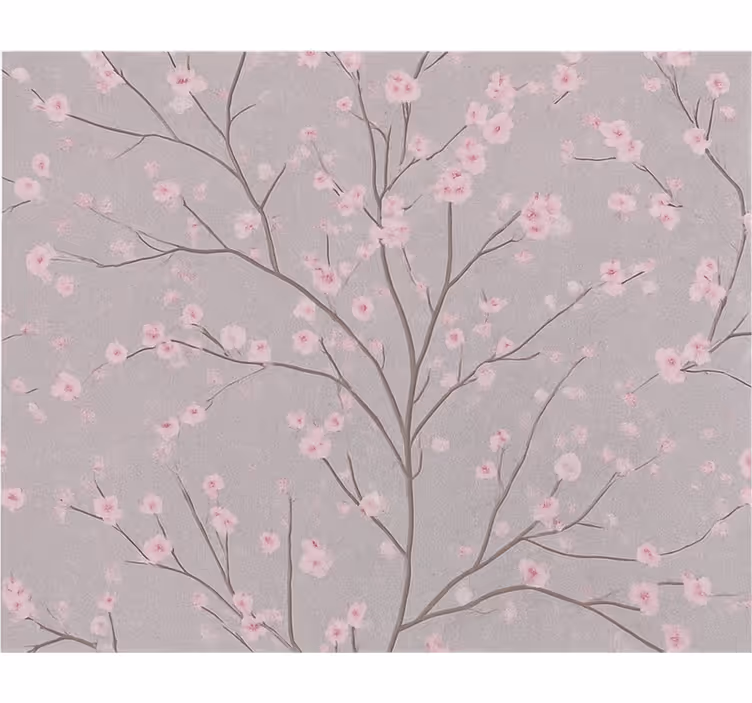 Papel tapiz flores rama de flores de cerezo apagado - TenVinilo