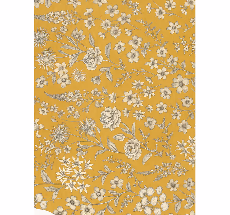 Papel tapiz recámara matrimonial patrón floral vintage - TenVinilo