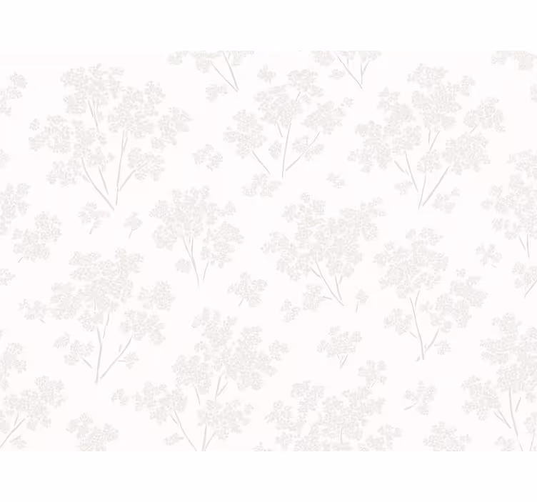 Papel tapiz recámara matrimonial flores blancas simples - TenVinilo