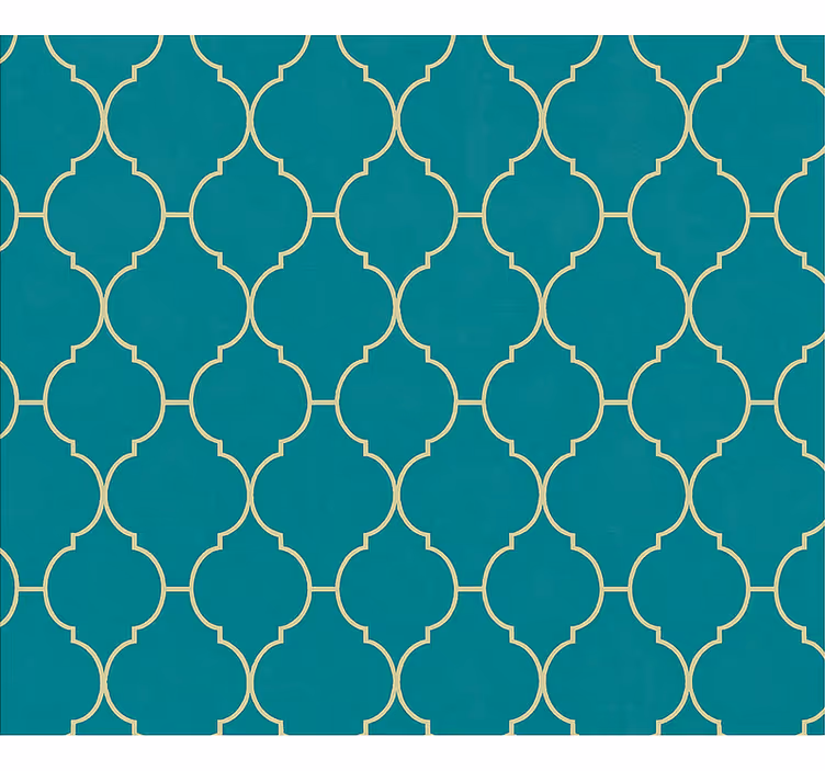 Papel tapiz para sala motivo oro y turquesa - TenVinilo