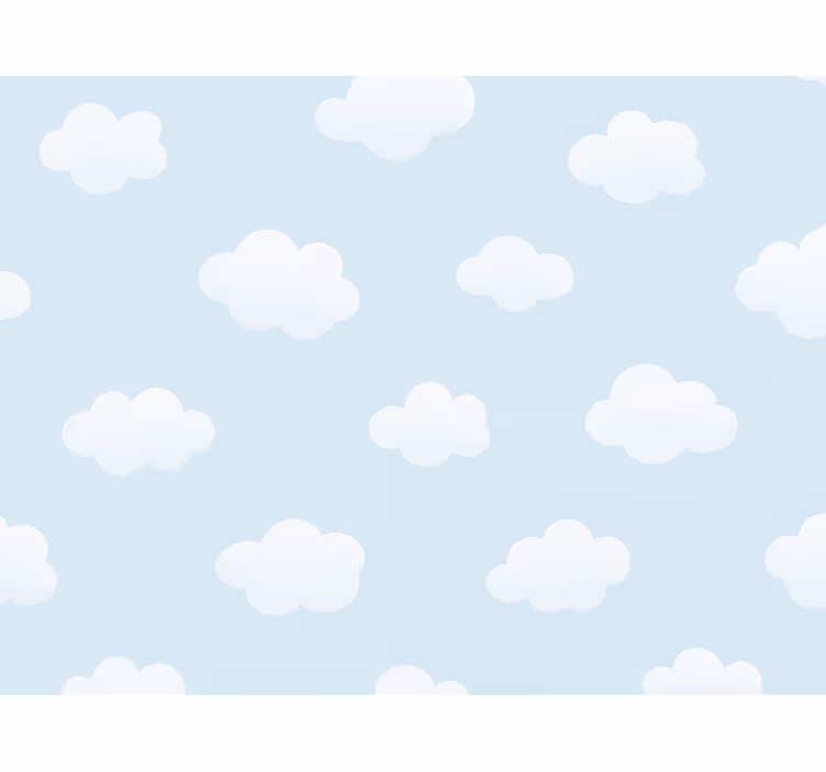 Papel tapiz infantil patrón de nubes sencillas - TenVinilo