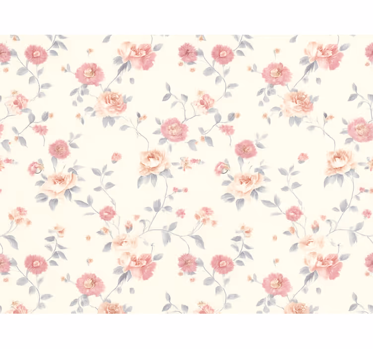 Papel tapiz recámara matrimonial estampado floral - TenVinilo