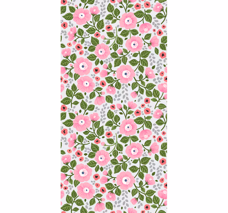 Papel tapiz flores cabezas de flores rosas - TenVinilo