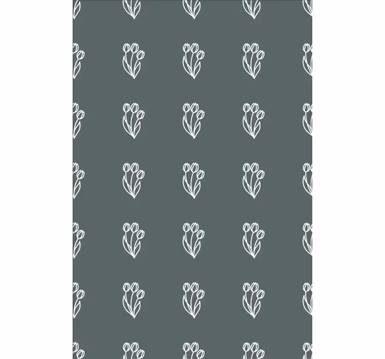 Papel tapiz flores diseño encantador de tulipanes - TenVinilo