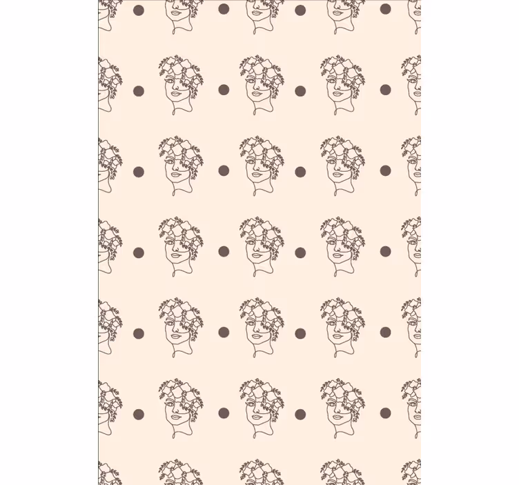 Papel tapiz flores silueta minimalista mujer bonita - TenVinilo
