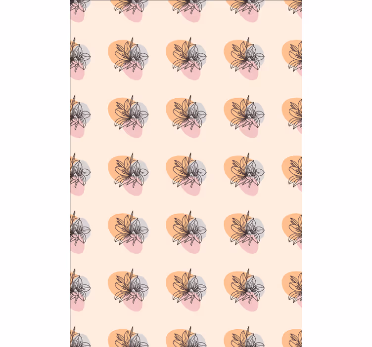 Papel tapiz floral diseño minimalista de flores - TenVinilo