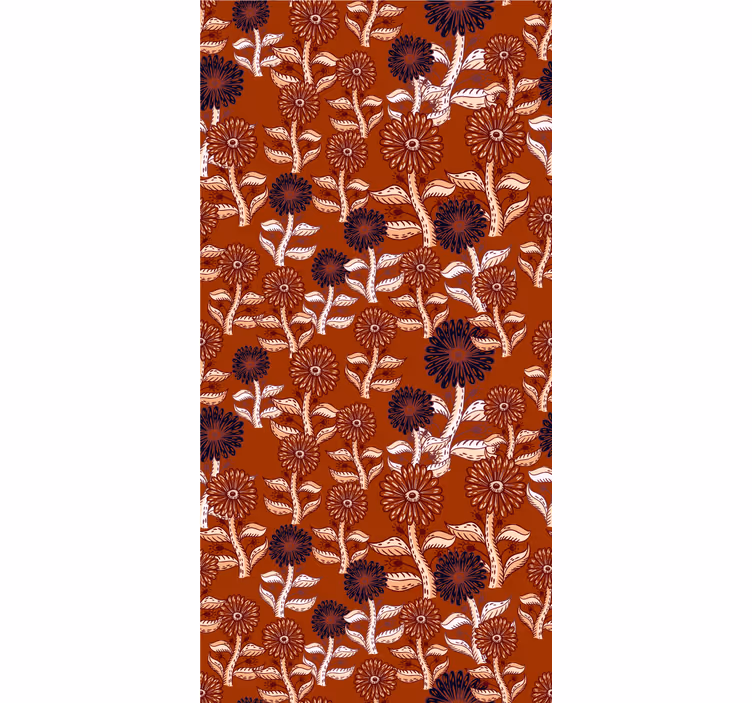 Papel tapiz floral diseño abstracto de girasoles africanos - TenVinilo