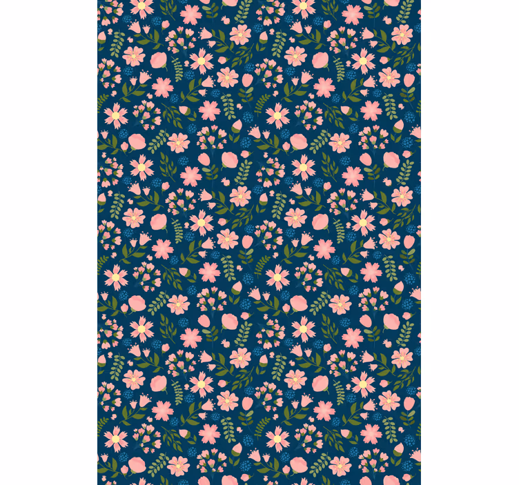 Papel tapiz floral flores 'floflo' azules - TenVinilo