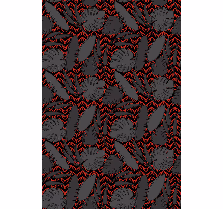 Papel tapiz recámara matrimonial patrón zig zag rojo gris - TenVinilo