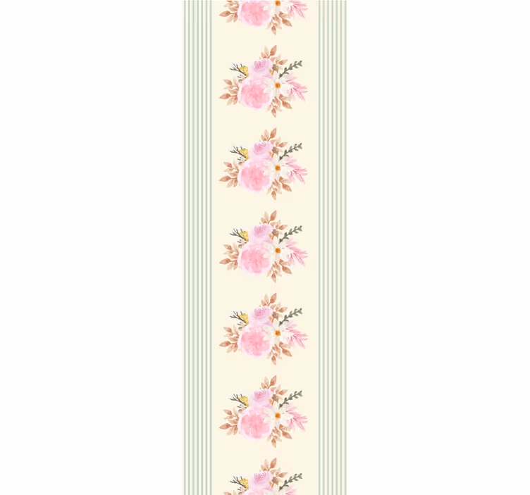 Papel tapiz para recámara con patrón floral a rayas - TenVinilo