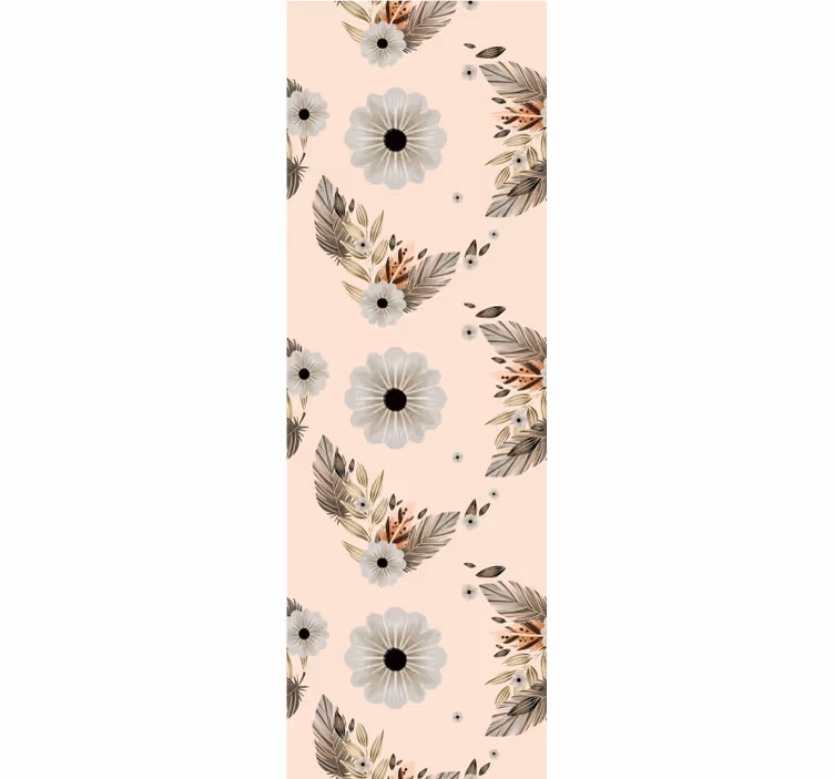 Papel tapiz para recámara flores pasteles rosa y negro - TenVinilo