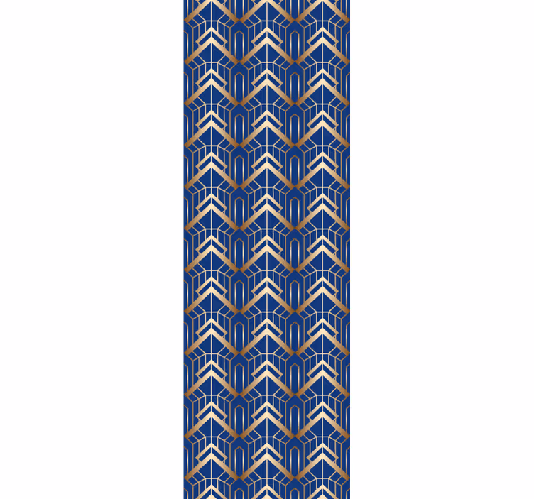Papel tapiz para recámara arte moderno azul y dorado - TenVinilo