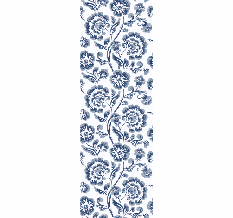Papel tapiz para recámara flores azules grandmillenial - TenVinilo