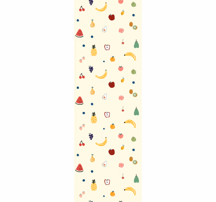 Papel tapiz para recámara patrón de frutas coloridas - TenVinilo