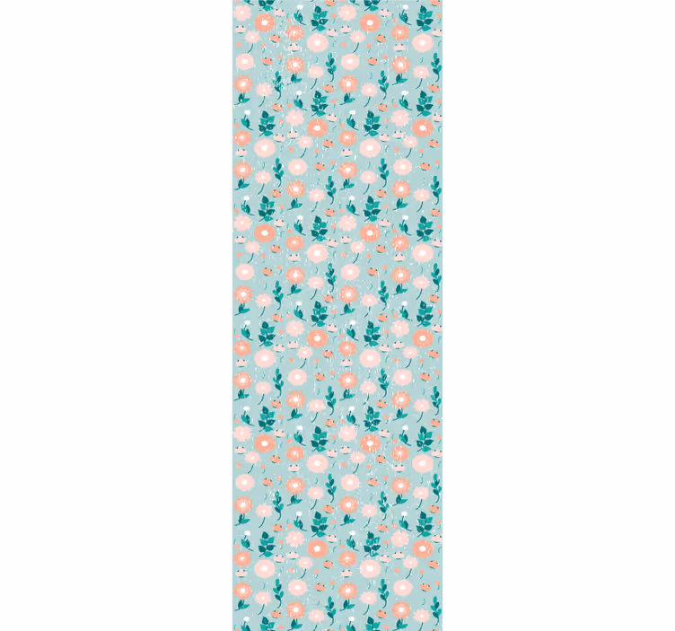 Papel tapiz para recámara floral azul shabby chic - TenVinilo