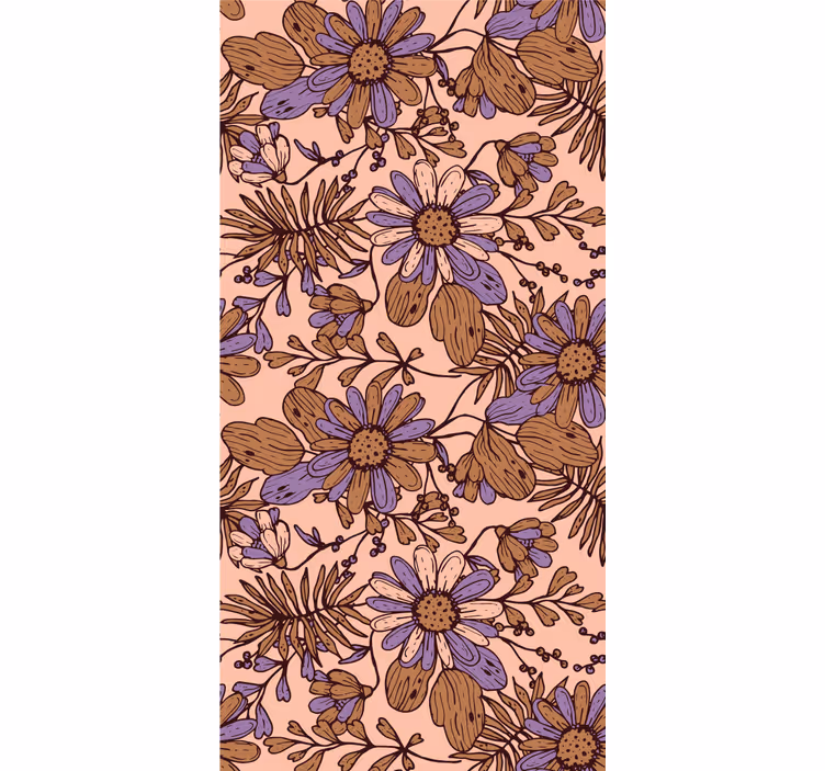Papel tapiz para recámara diseño floral marrón africano - TenVinilo