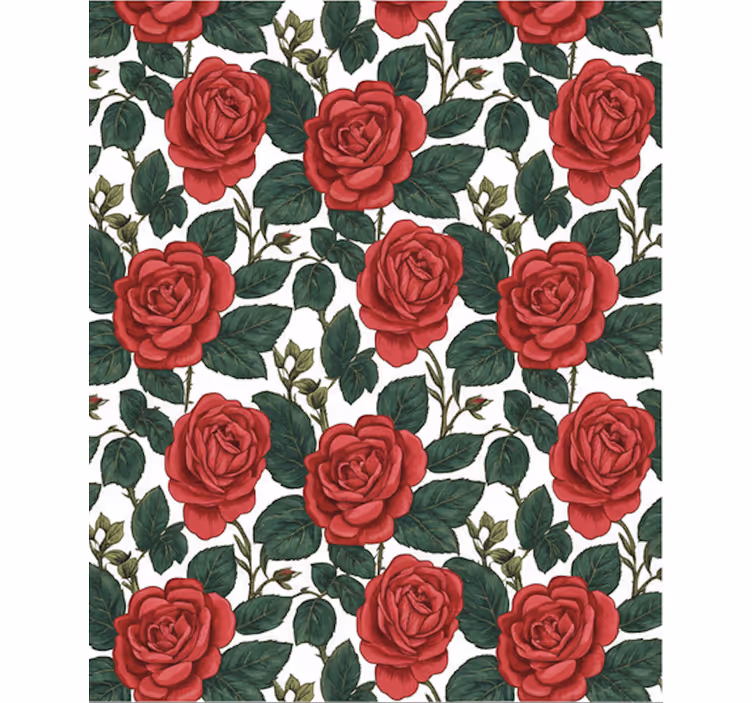 Papel tapiz flores óptica de rosas rojas - TenVinilo