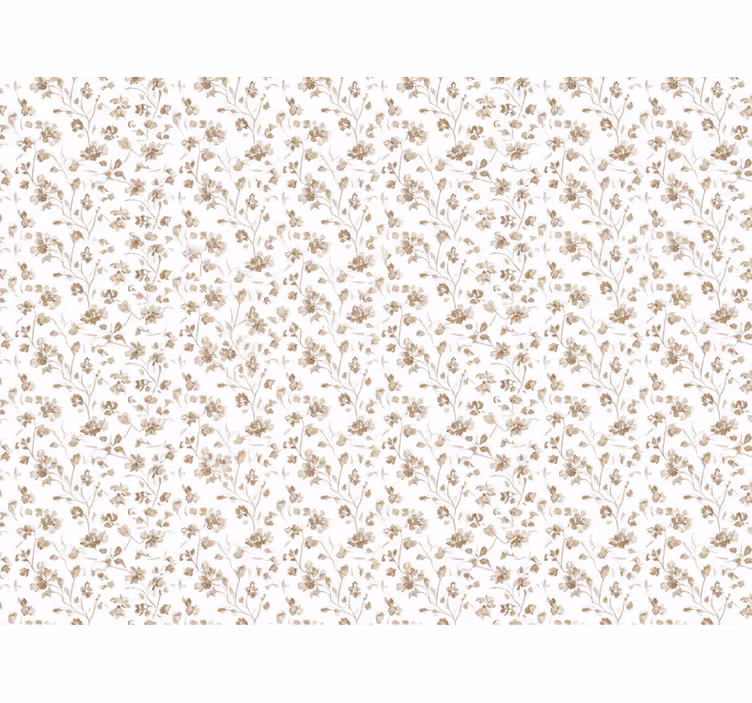 Papel tapiz flores pequeñas en acuarela marrón - TenVinilo