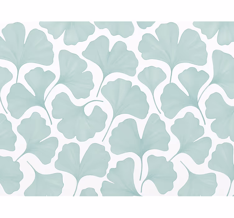 Papel tapiz hojas ginkgo en tono verde apagado - TenVinilo