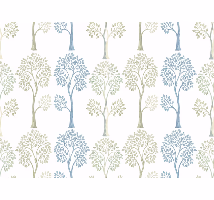 Papel tapiz hojas diseño de árbol vintage pálido - TenVinilo