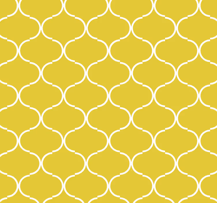 Papel tapiz amarillo patrón de líneas geométricas - TenVinilo