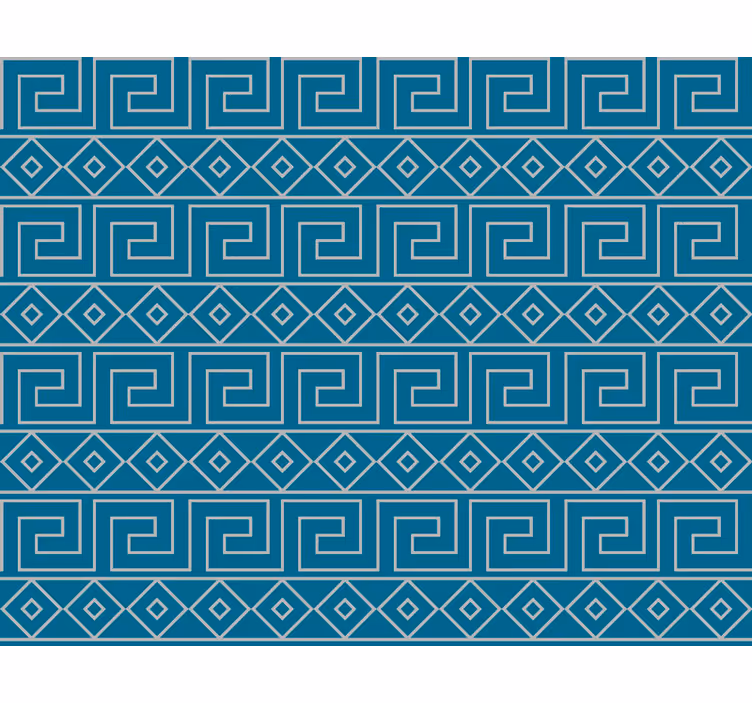 Papel tapiz azul con diseño de clave griega - TenVinilo