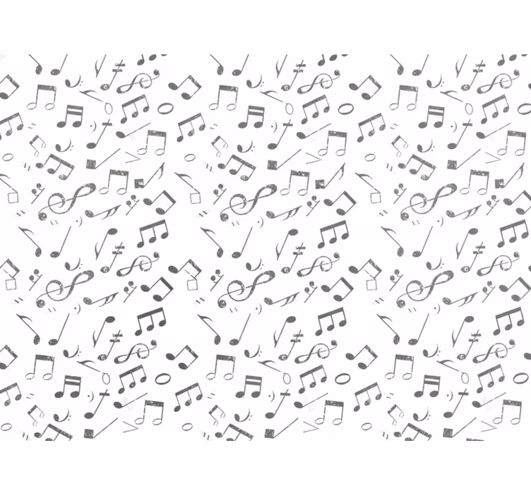 Papel tapiz blanco notas musicales - TenVinilo