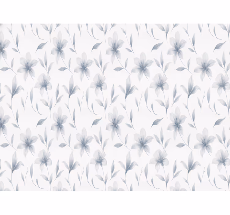 Papel tapiz blanco lirios en acuarela - TenVinilo