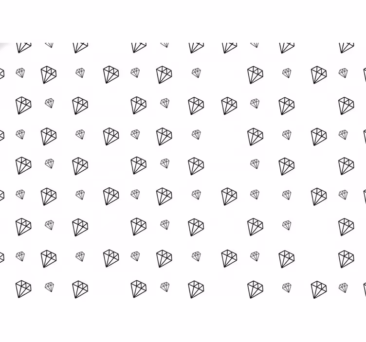 Papel tapiz blanco con diseño de diamantes negros - TenVinilo