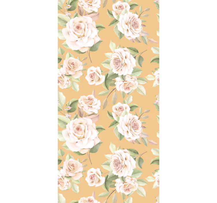 Papel tapiz beige patrón rosas provinciales - TenVinilo