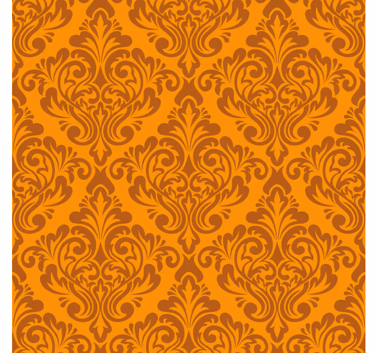 Papel tapiz naranja damasco vintage - TenVinilo