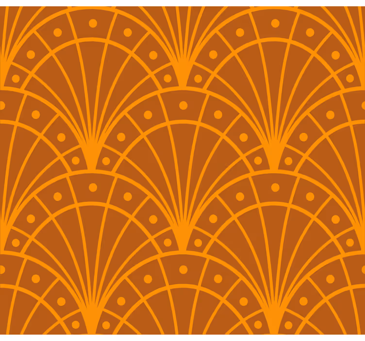 Papel tapiz naranja elegante art decó - TenVinilo