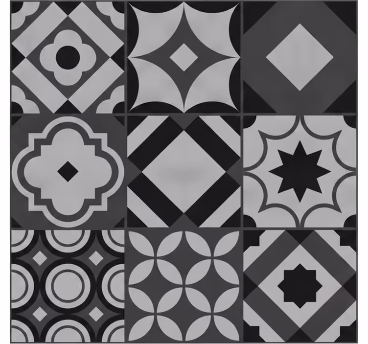 Papel tapiz negro azulejos negros - TenVinilo
