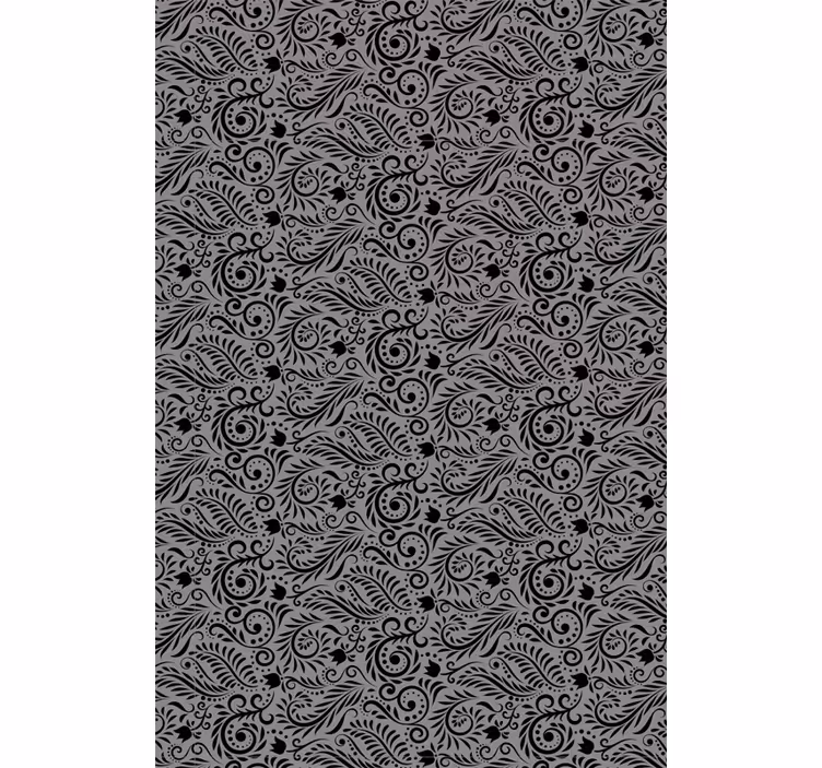 Papel tapiz gris con patrones de remolinos ornamentales - TenVinilo